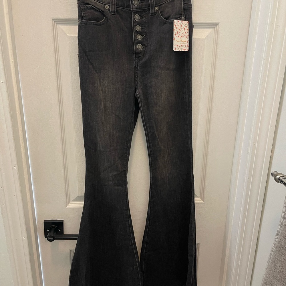 Free People Black Flare Jeans